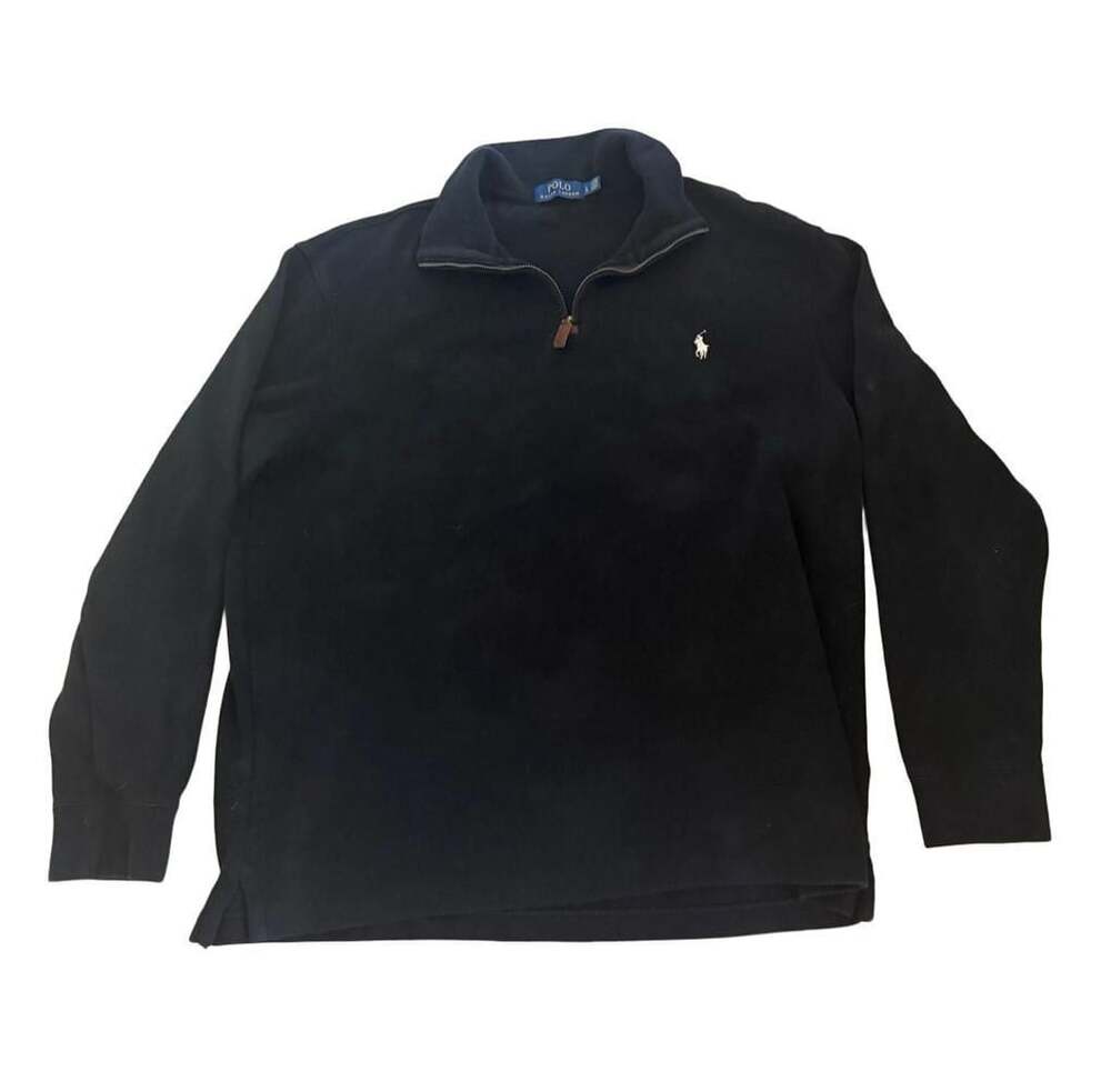 Polo Ralph Lauren Men's Black Quarter-Zip Pullover Sweater Size L